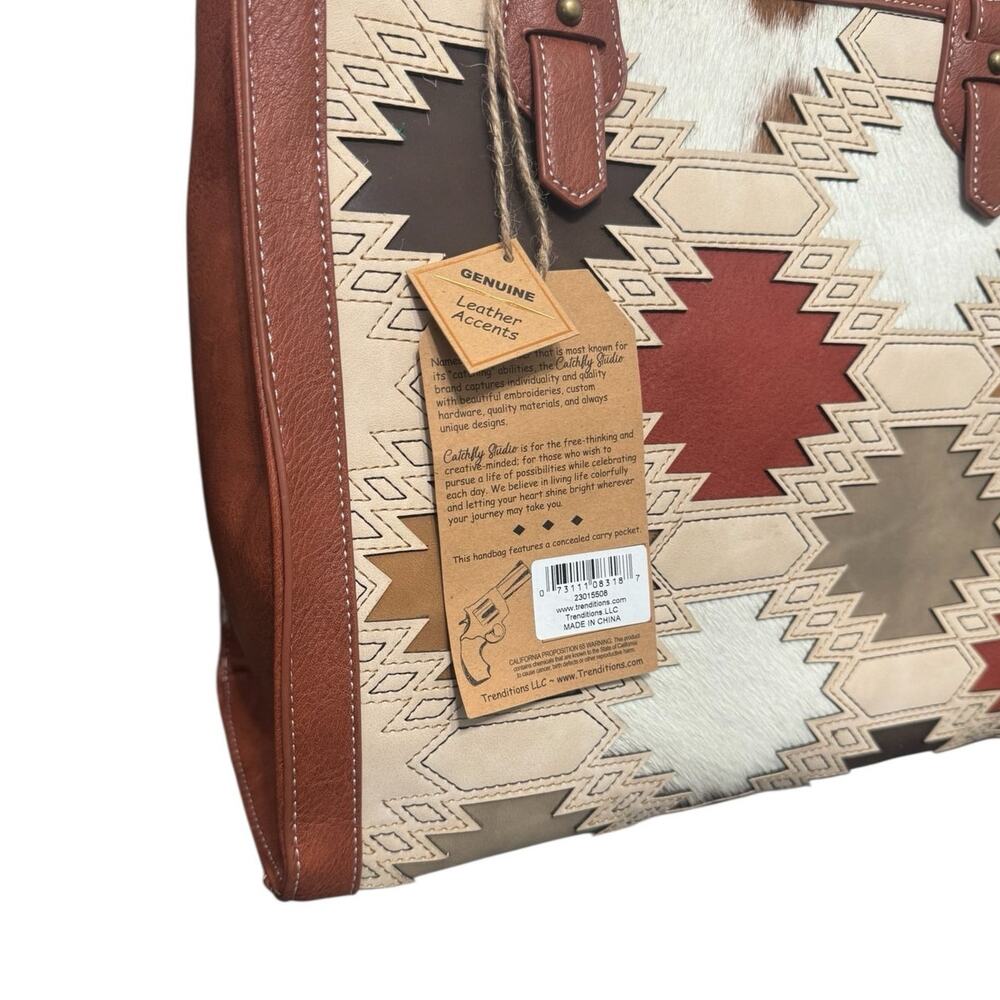 NWT! Catchfly Studio Southwest Aztec Western Concealed Carry Tote Bag - Picture 8 of 8